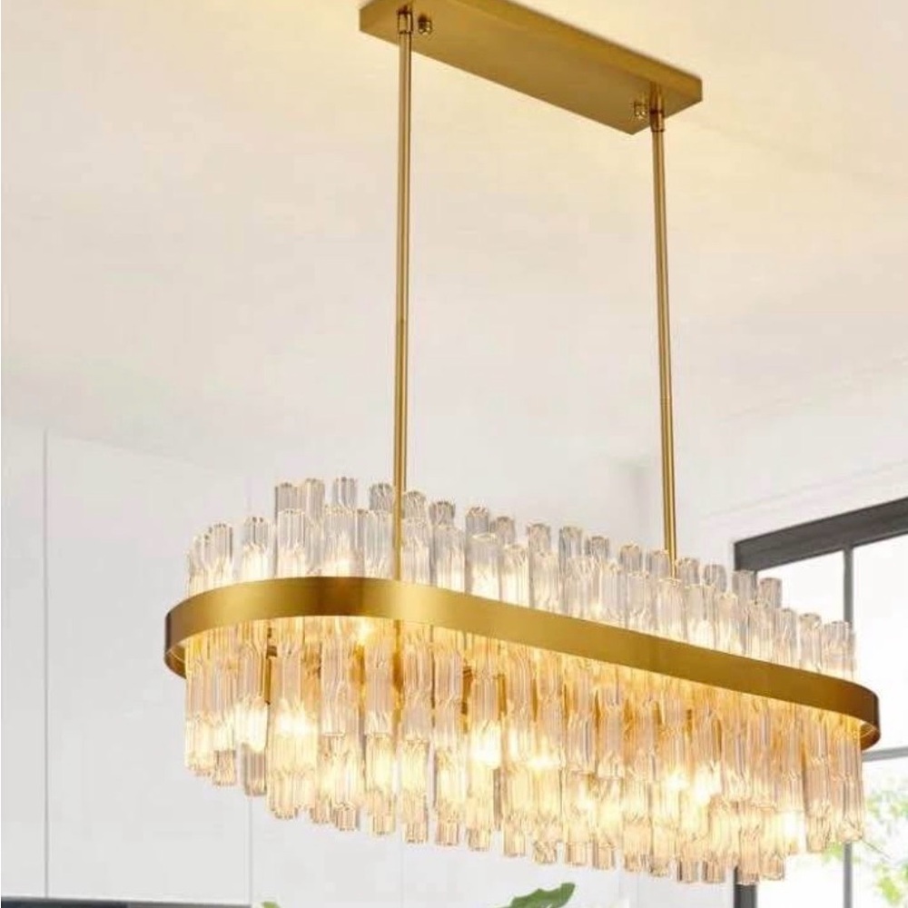 Elegant Gold and Crystal Chandelier